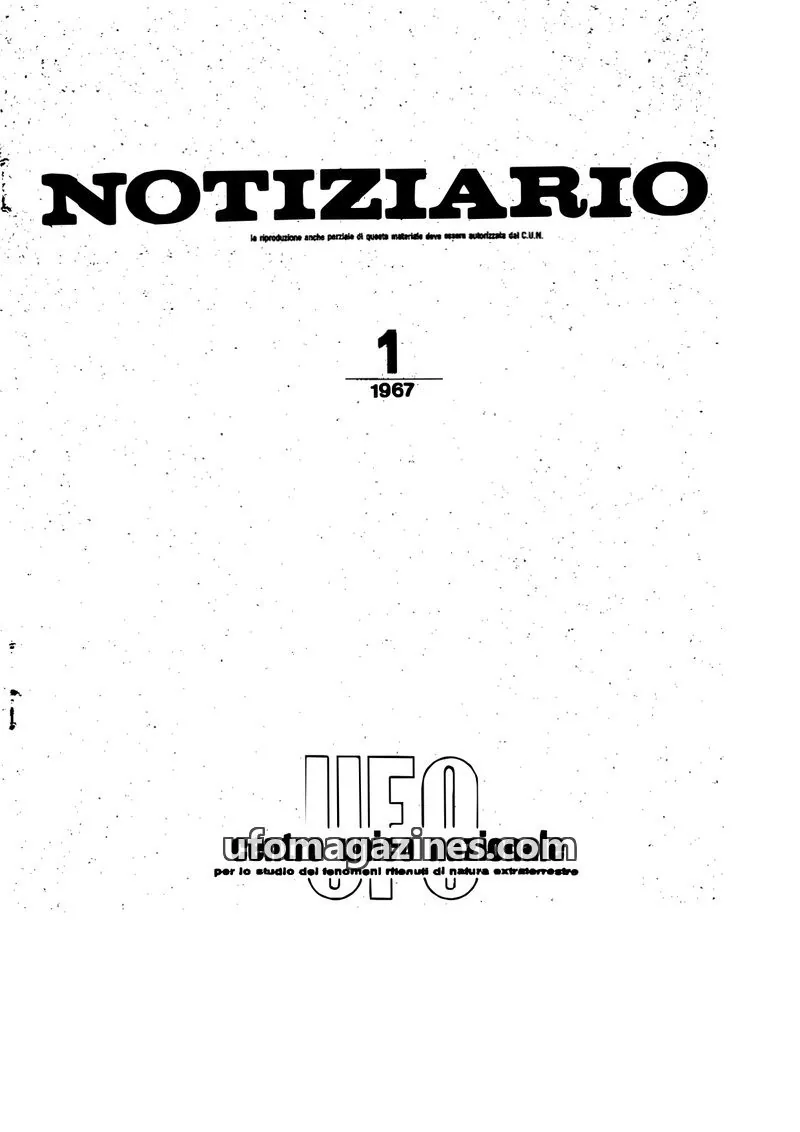 Cover of Notiziario UFO (CUN) issue 1: NOTIZIARIO