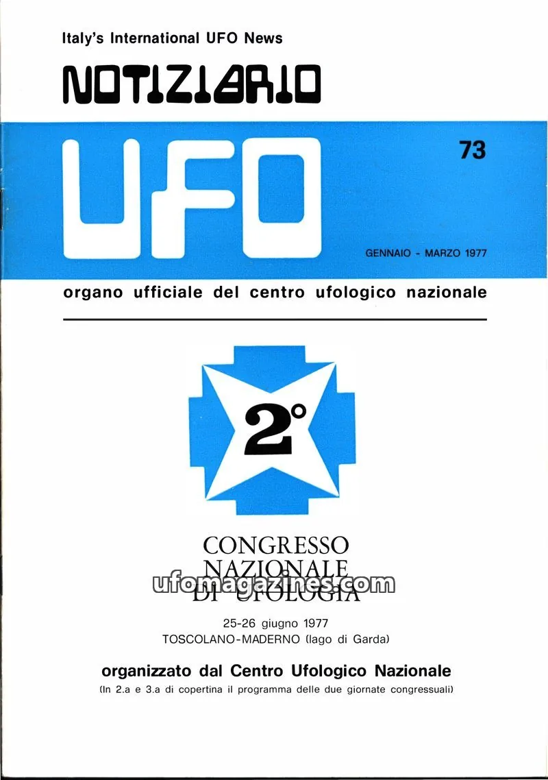 Cover of Notiziario UFO (CUN) issue 73: NOTIZIARIO UFO