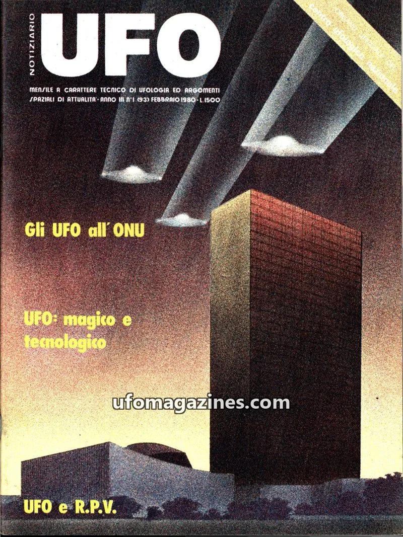 Cover of Notiziario UFO (CUN) issue 93: NOTIZIARIO UFO