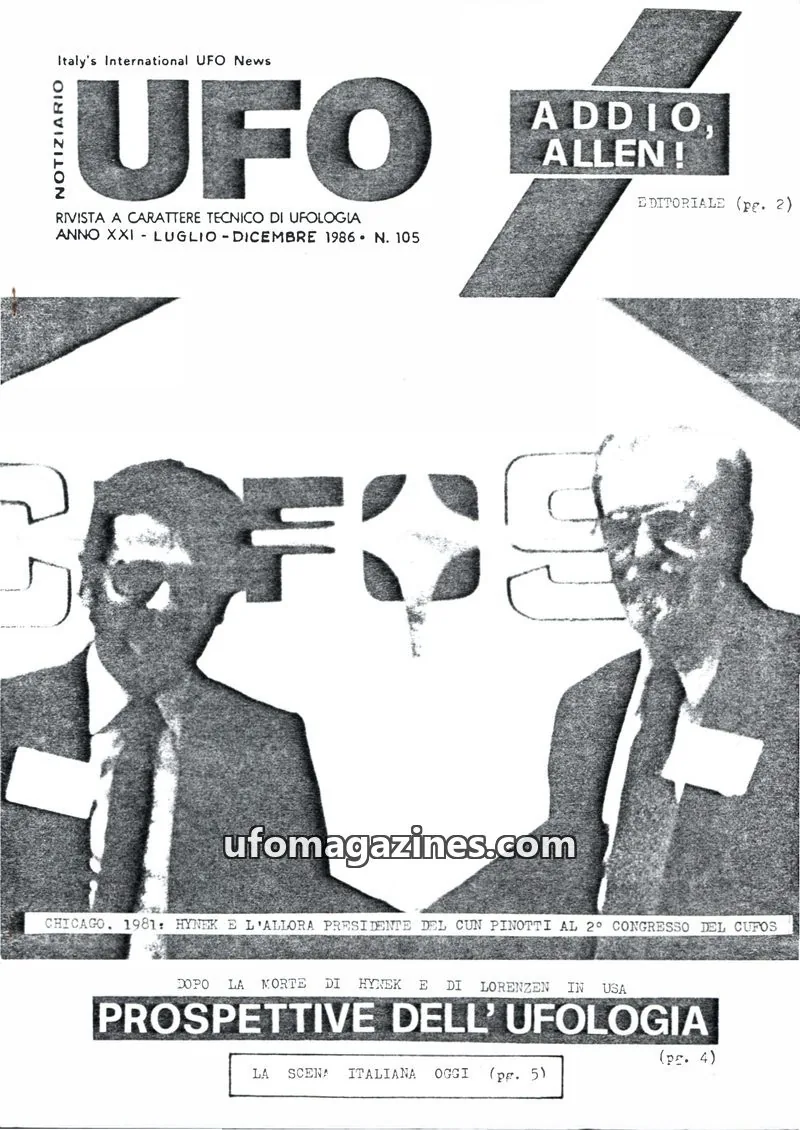 Cover of Notiziario UFO (CUN) issue 105: UFO