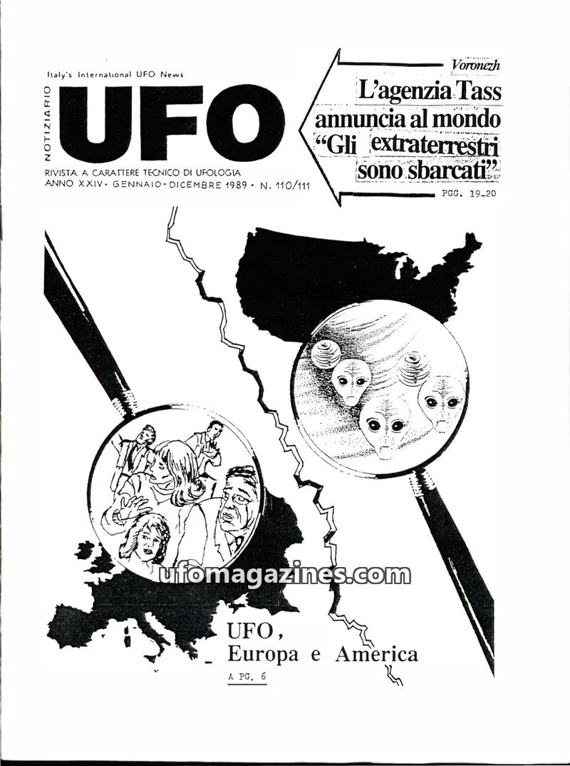 Cover of Notiziario UFO (CUN) issue 110/111: UFO