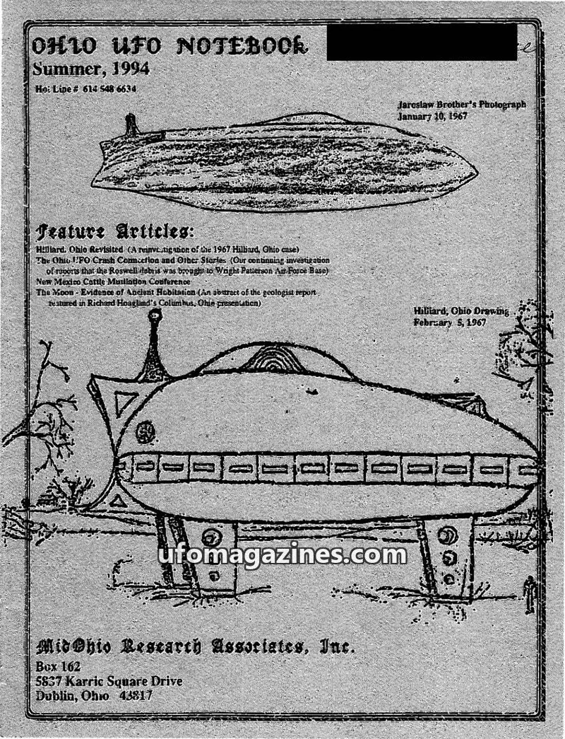 Cover of Ohio UFO Notebook issue Summer, 1994: OHIO UFO NOTEBOOK