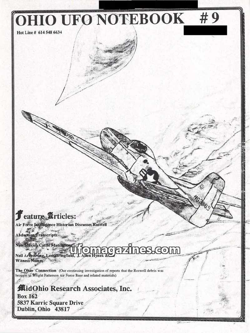 Cover of Ohio UFO Notebook issue #9: OHIO UFO NOTEBOOK