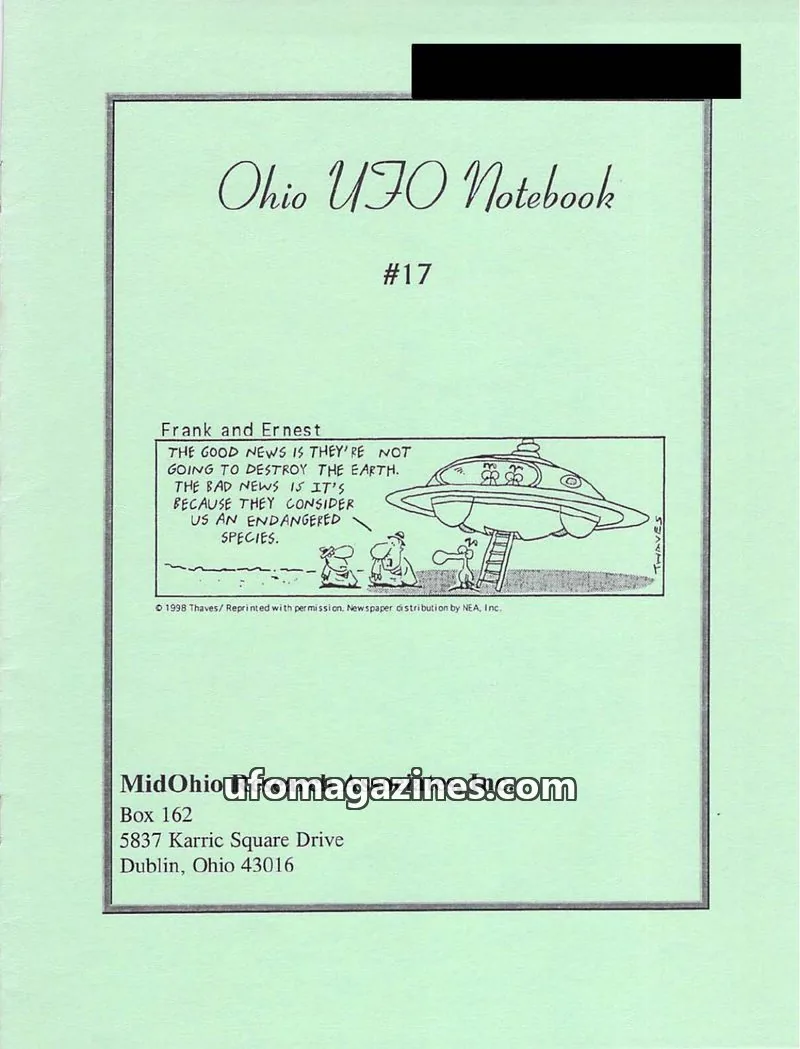 Cover of Ohio UFO Notebook issue 17: Ohio UFO Notebook