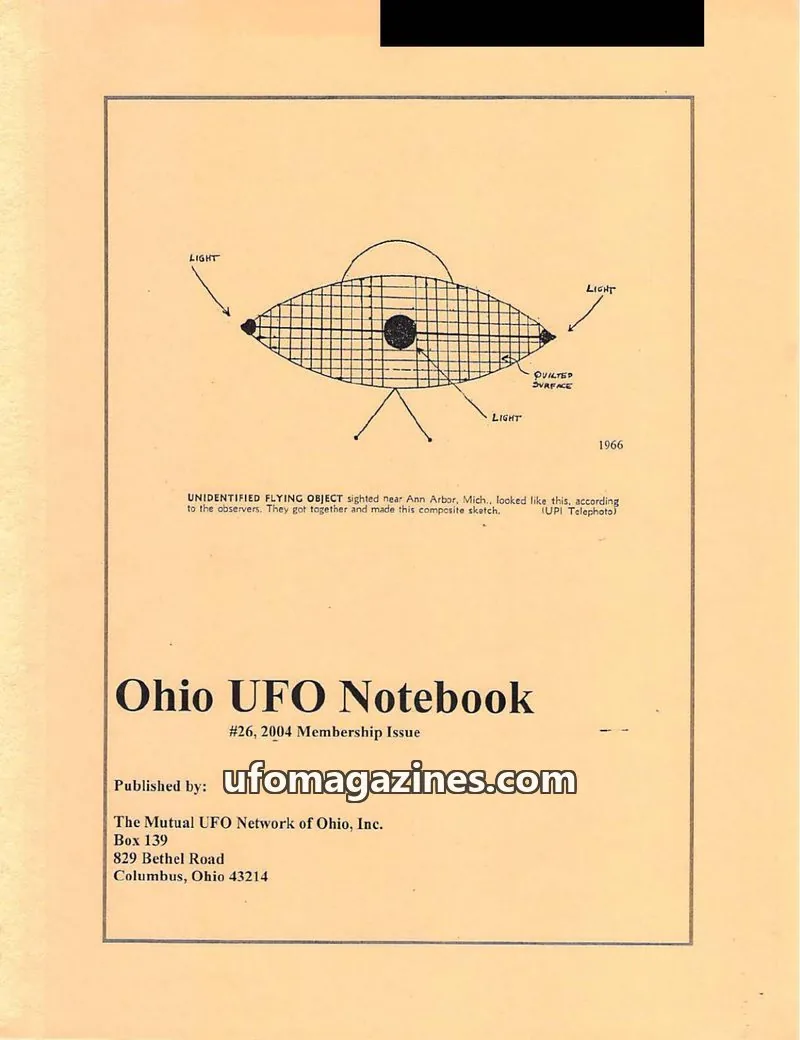 Cover of The Mutual UFO Network of Ohio, Inc. issue #26: Ohio UFO Notebook