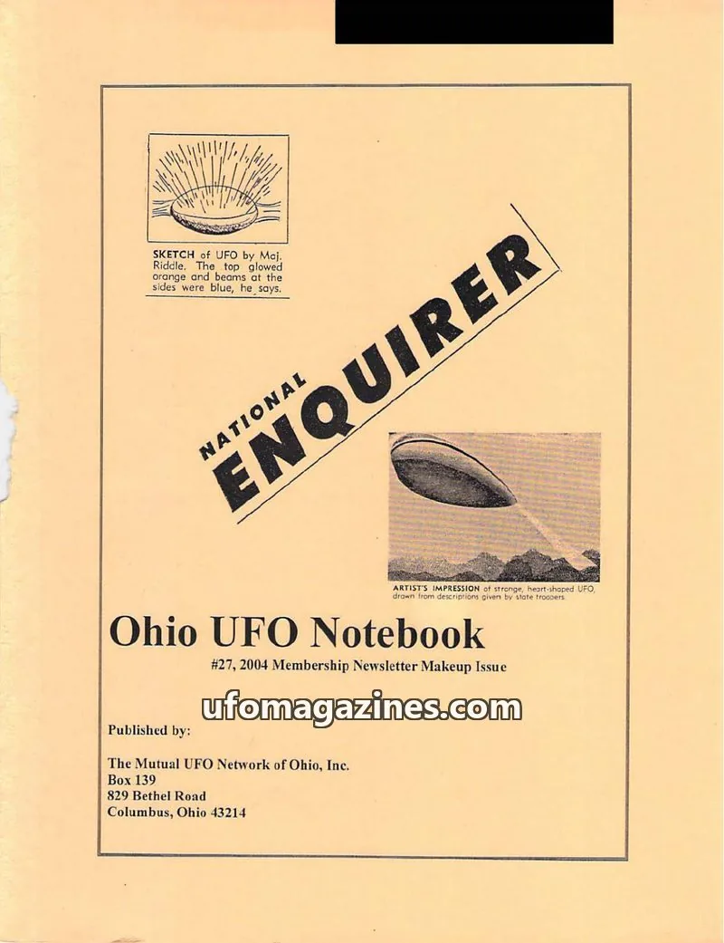 Cover of The Mutual UFO Network of Ohio, Inc. issue #27: NATIONAL ENQUIRER
