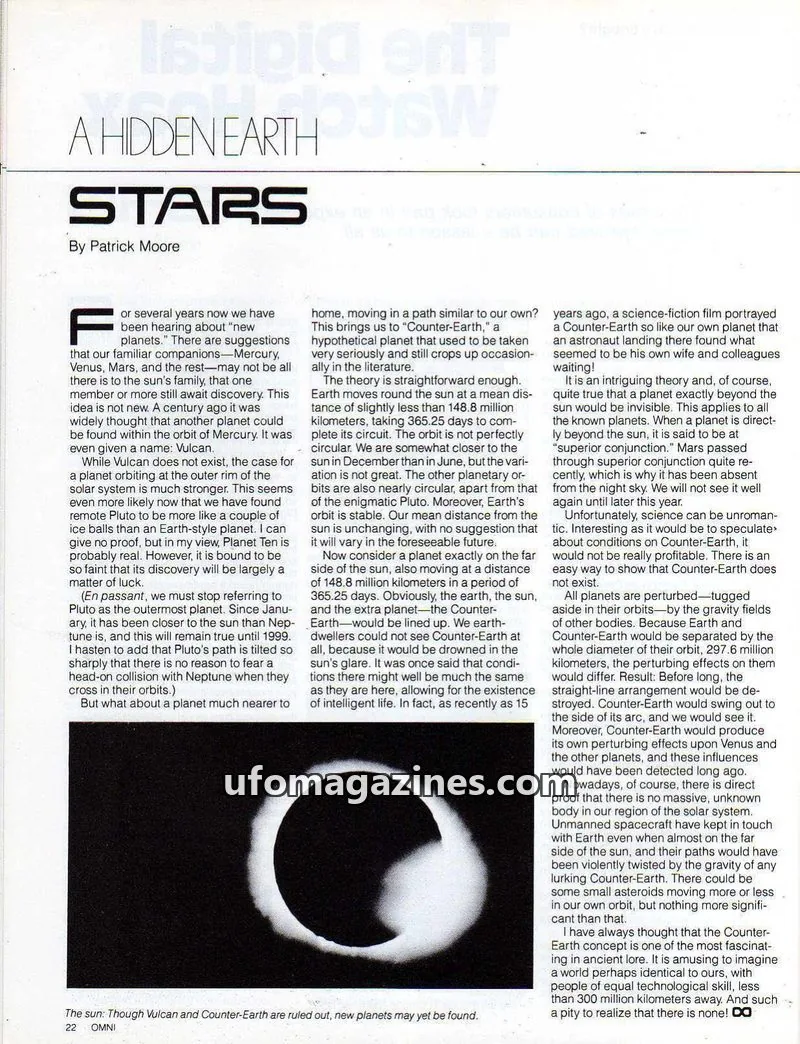 Cover of OMNI issue 22: A HIDDEN EARTH STARS