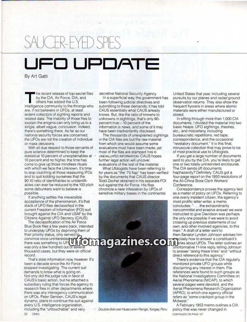Cover of OMNI issue 32: UFO UPDATE