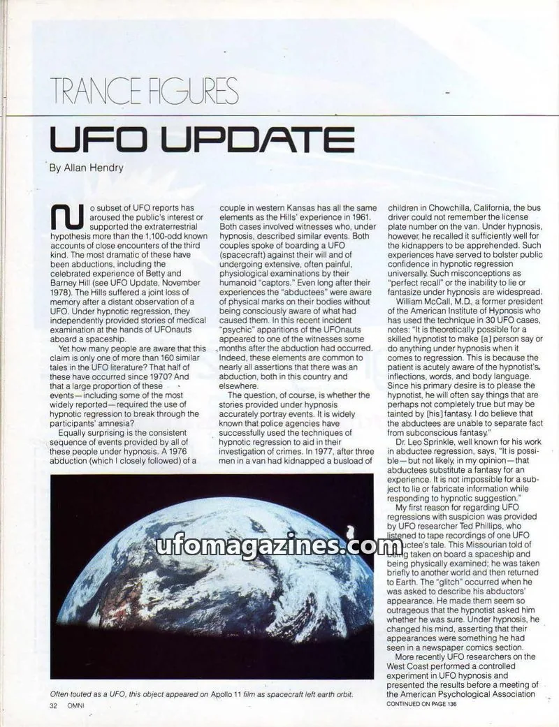 Cover of OMNI issue 32: UFO UPDATE