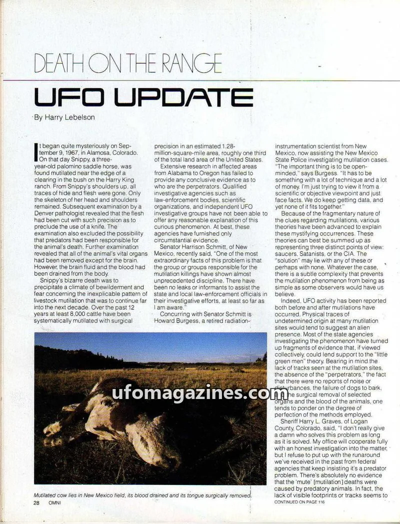 Cover of OMNI issue 116: UFO UPDATE