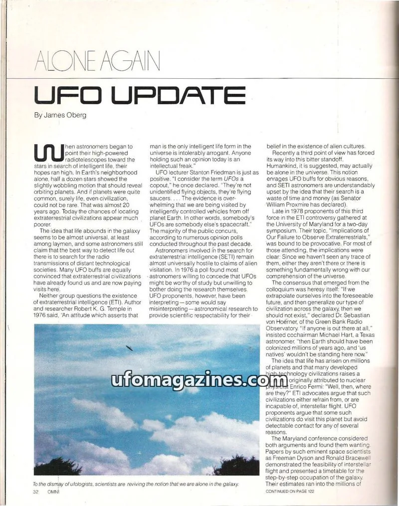 Cover of OMNI issue 32: UFO UPDATE
