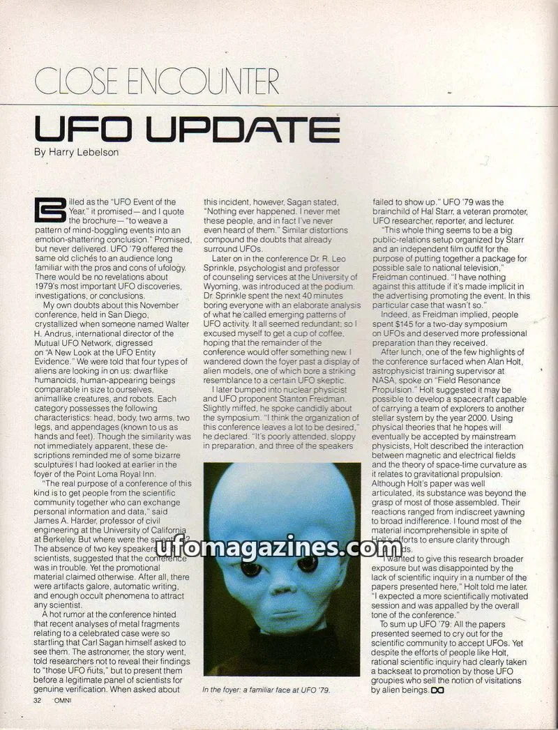Cover of OMNI issue November: UFO UPDATE