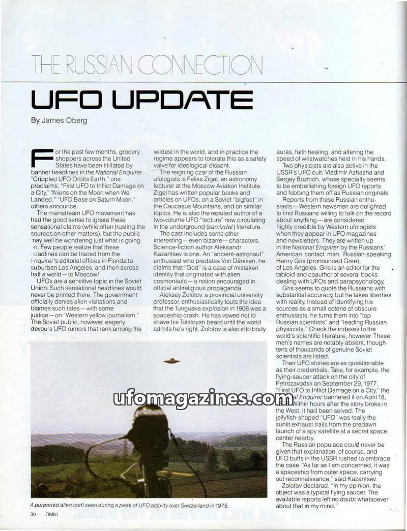 Cover of Omni Publications International Ltd. issue OMNI: THE RUSSIAN CONNECTION