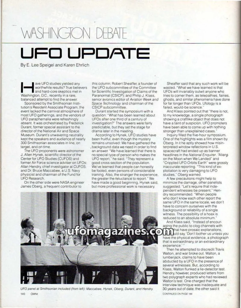 Cover of OMNI issue 140: UFO UPDATE