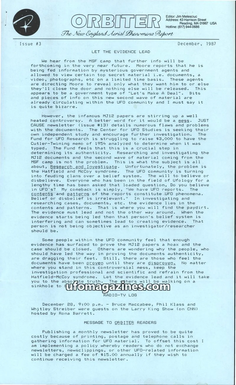 Cover of Orbiter (Jim Melesciuc) issue #3: ORBITER