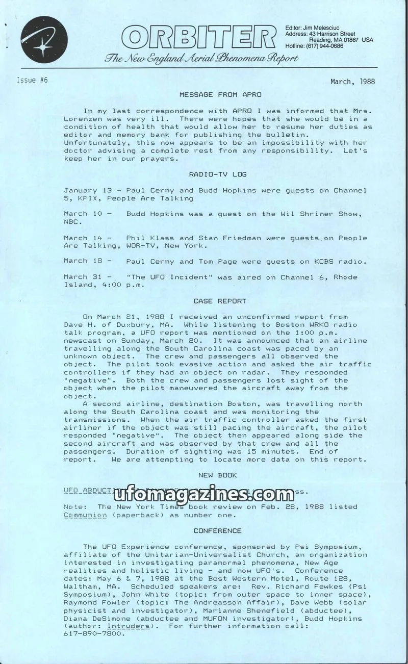 Cover of Orbiter (Jim Melesciuc) issue #6: ORBITER