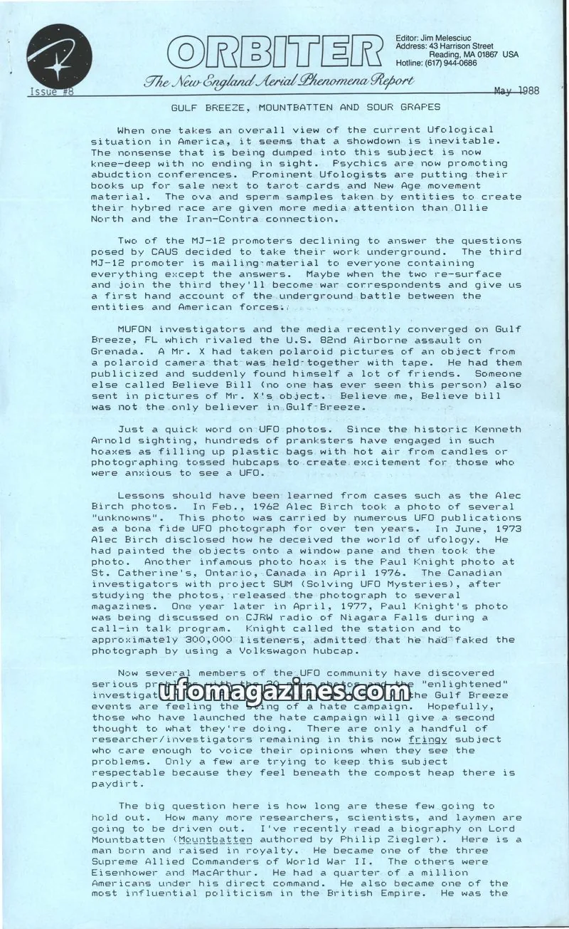Cover of Orbiter (Jim Melesciuc) issue #8: ORBITER