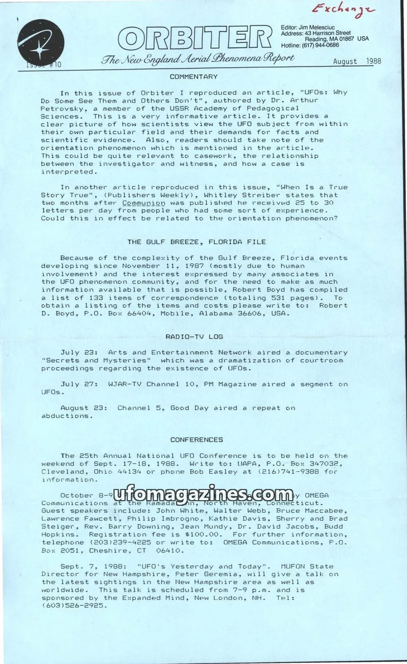 Cover of Orbiter (Jim Melesciuc) issue #10: ORBITER
