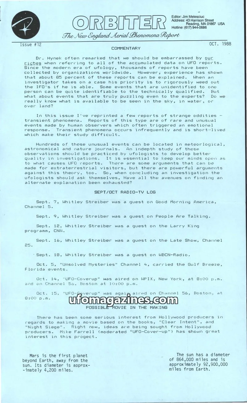Cover of Orbiter (Jim Melesciuc) issue #12: ORBITER