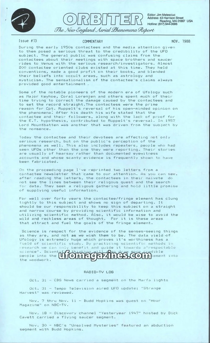 Cover of Orbiter (Jim Melesciuc) issue #13: ORBITER