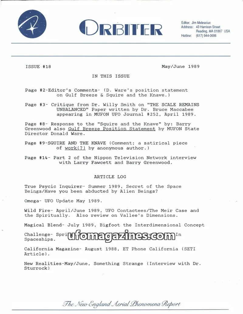 Cover of Orbiter (Jim Melesciuc) issue #18: ORBITER