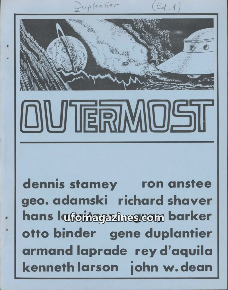Cover of Outermost (Duplantier) issue 1: OUTERMOST