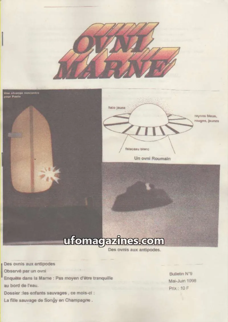 Cover of GROUPEMENT MARNAIS DE LUMIERES DANS LA NUIT issue N°9: OVNI MARNE