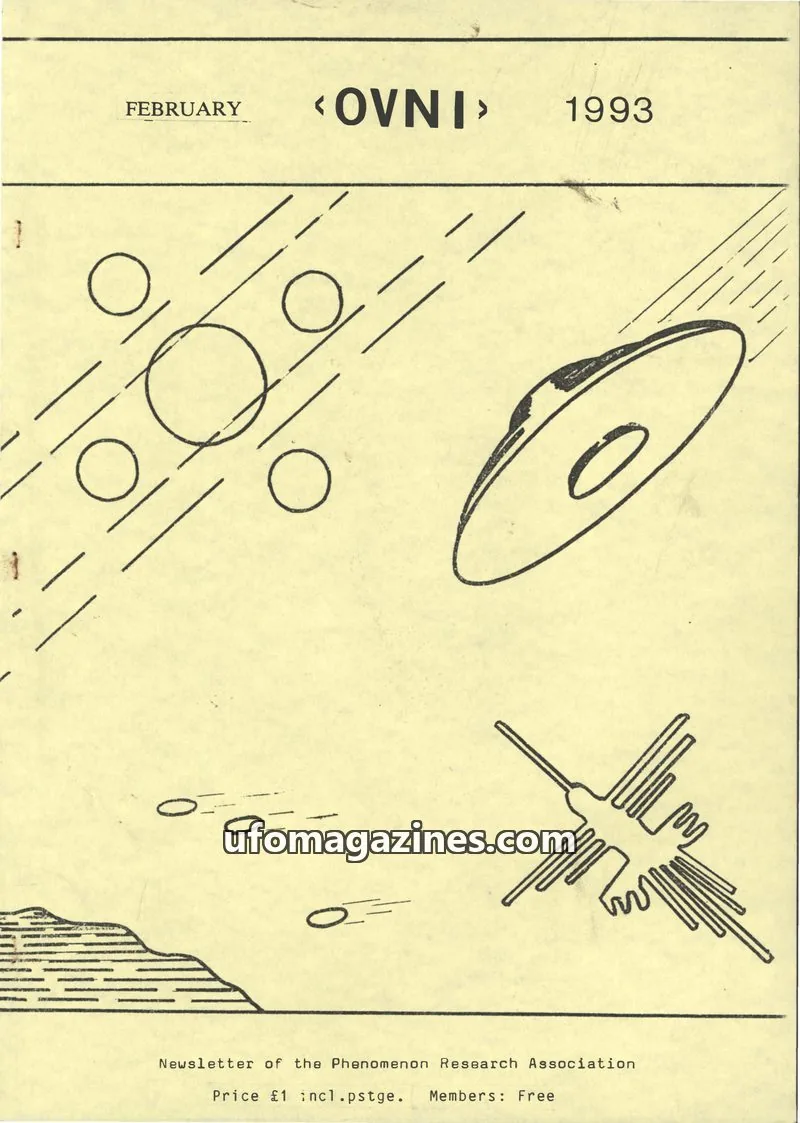 Cover of Phenomenon Research Association issue FEBRUARY 1993: <OVNI>