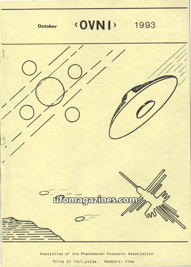 Cover of Phenomenon Research Association issue October 1993: <OVNI>