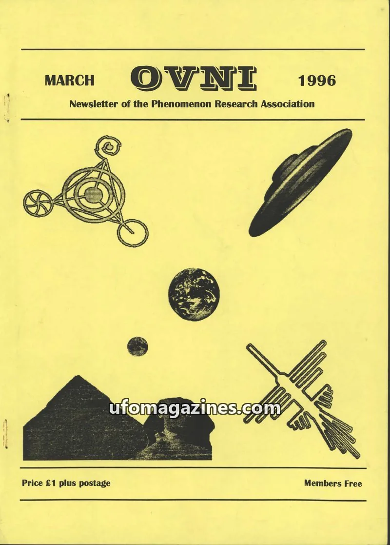 Cover of Phenomenon Research Association issue MARCH 1996: OVNI