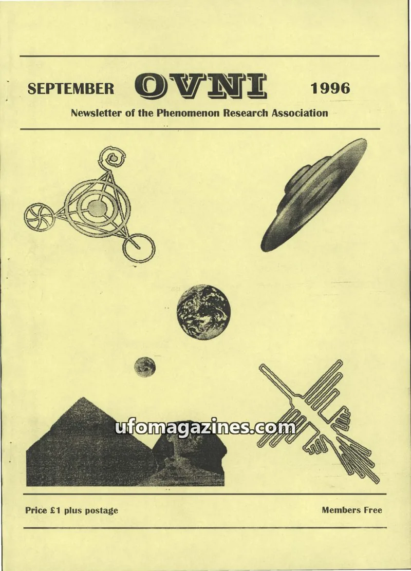Cover of Phenomenon Research Association issue SEPTEMBER 1996: OVNI