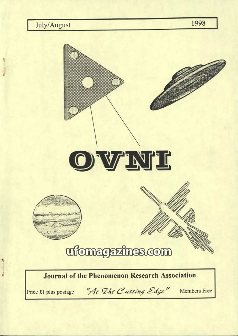 Cover of Journal of the Phenomenon Research Association issue July/August: OVNI