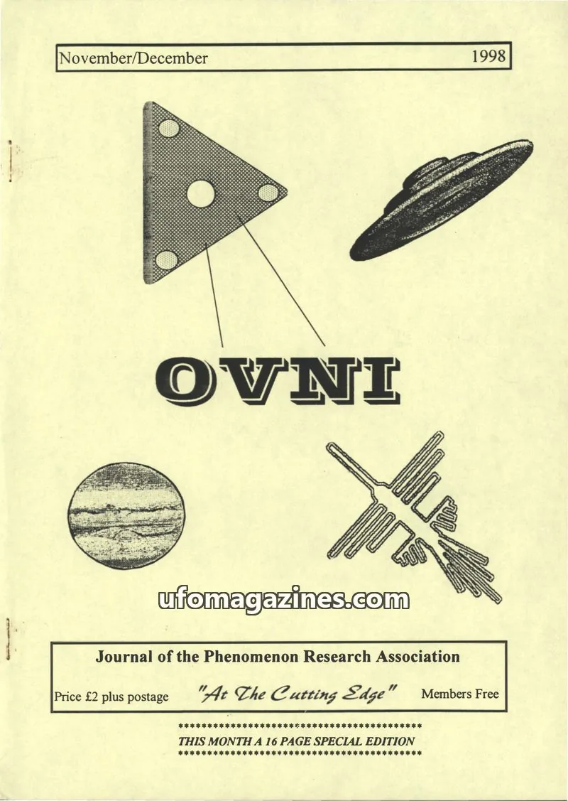 Cover of Journal of the Phenomenon Research Association issue November/December: OVNI