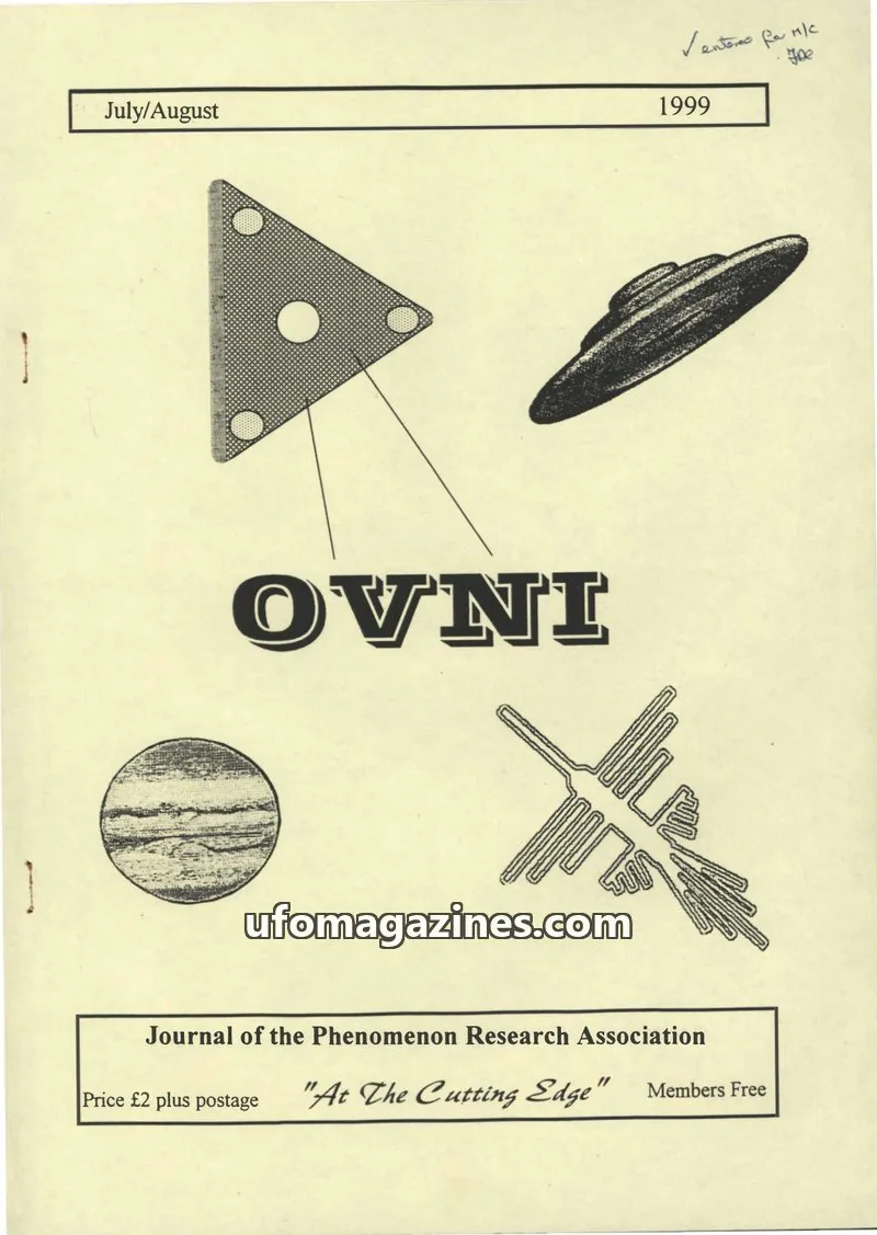 Cover of Journal of the Phenomenon Research Association issue July/August: OVNI