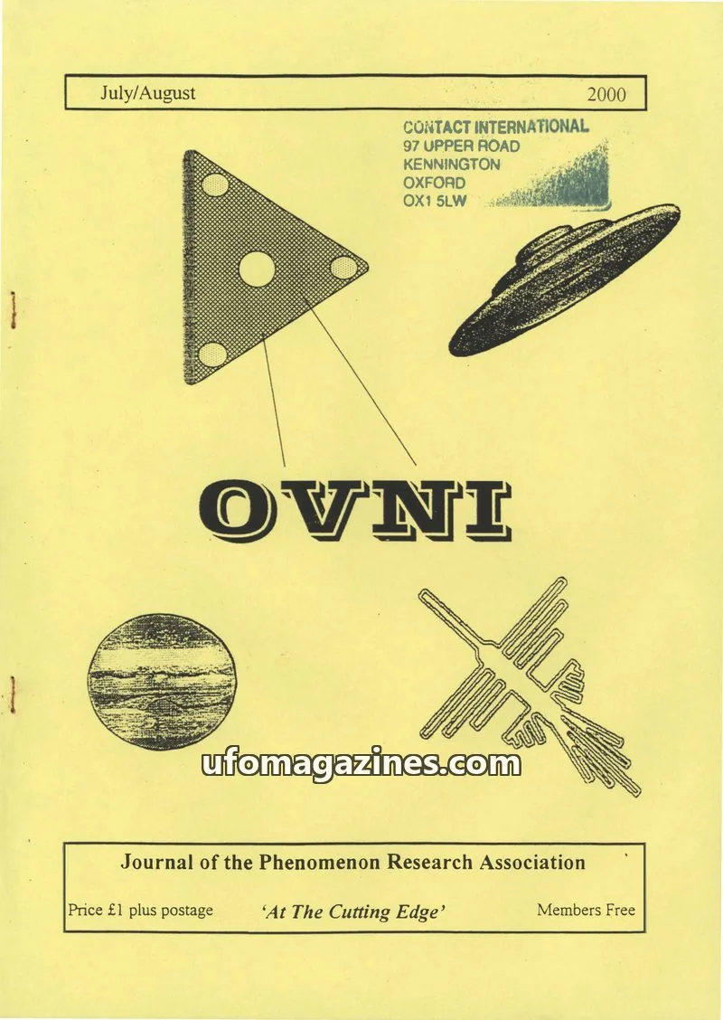 Cover of Journal of the Phenomenon Research Association issue July/August: OVNI