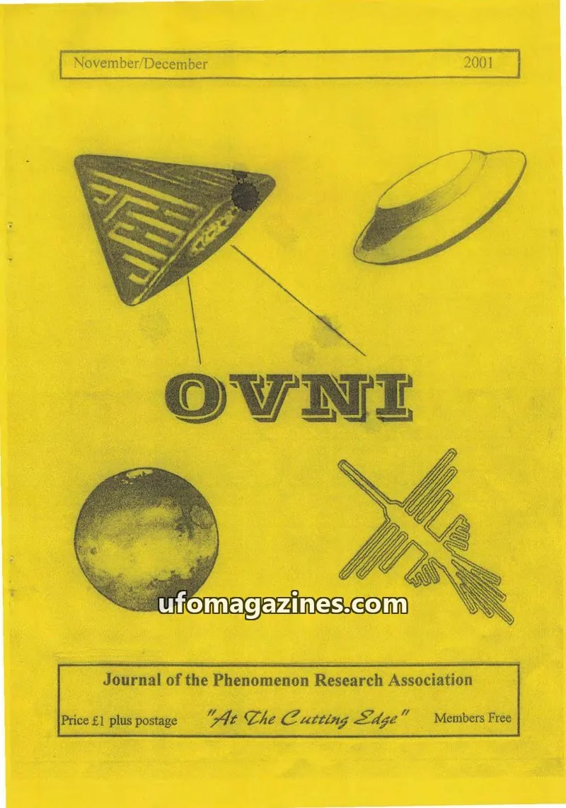 Cover of Journal of the Phenomenon Research Association issue November/December: OVNI