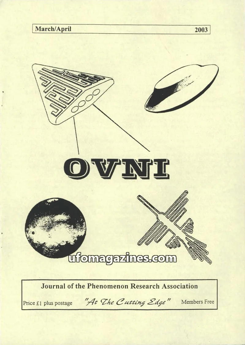 Cover of Journal of the Phenomenon Research Association issue March/April: OVNI