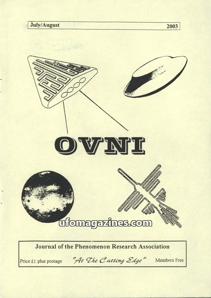 Cover of Journal of the Phenomenon Research Association issue July/August: OVNI