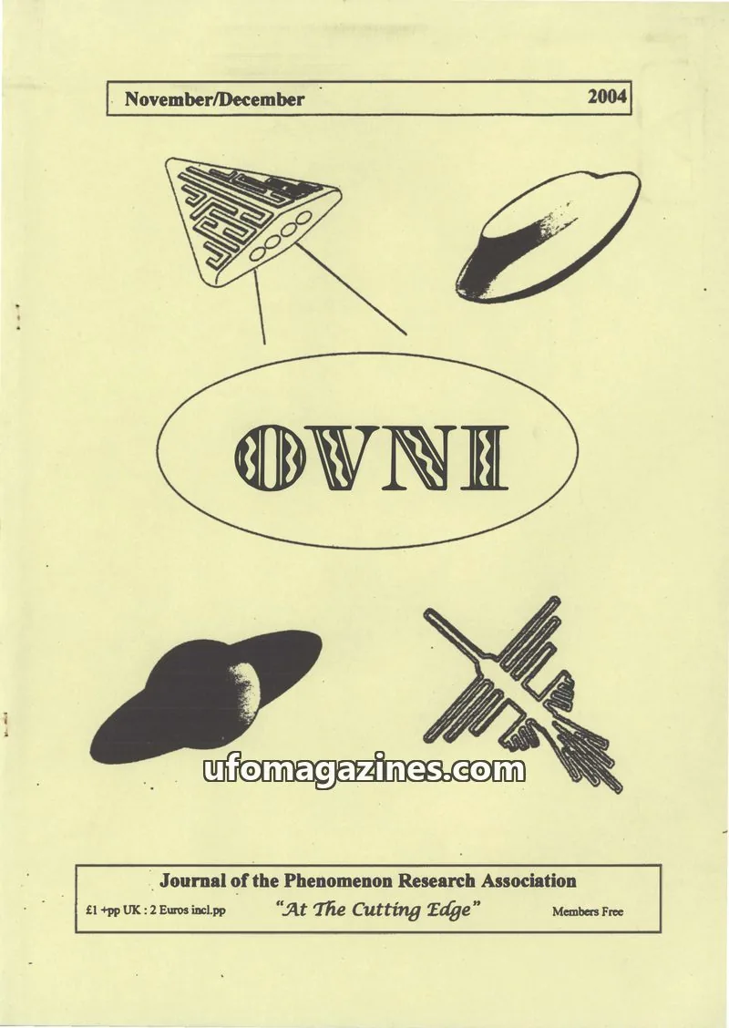Cover of Journal of the Phenomenon Research Association issue November/December: OVNI