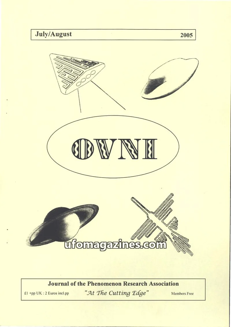 Cover of Journal of the Phenomenon Research Association issue July/August: OVNI
