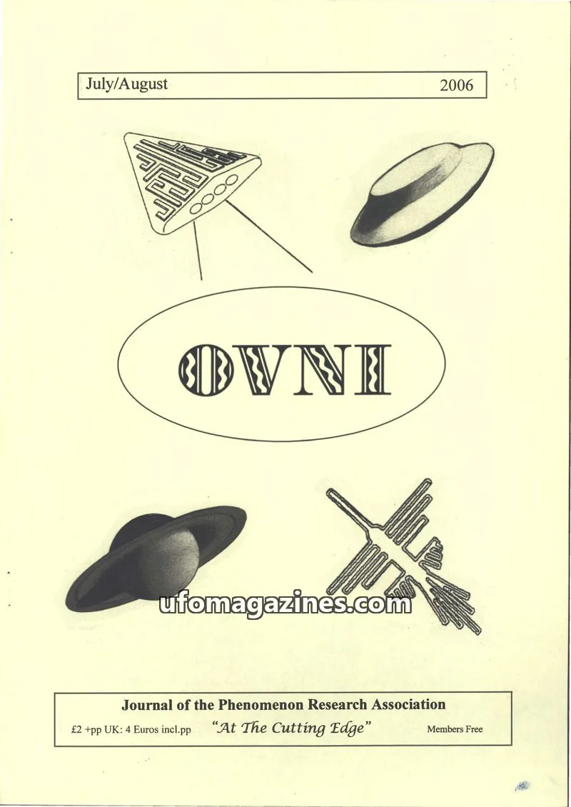 Cover of Journal of the Phenomenon Research Association issue July/August: OVNI