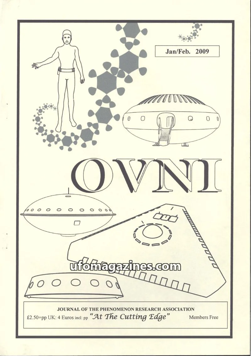Cover of JOURNAL OF THE PHENOMENON RESEARCH ASSOCIATION issue January/February 2009: OVNI