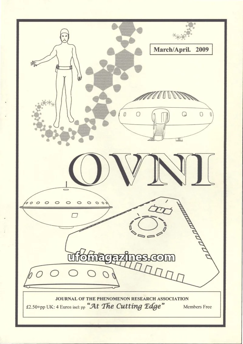 Cover of JOURNAL OF THE PHENOMENON RESEARCH ASSOCIATION issue March/April 2009: OVNI