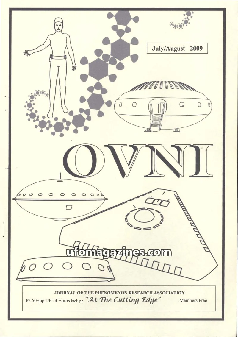 Cover of JOURNAL OF THE PHENOMENON RESEARCH ASSOCIATION issue July/August 2009: OVNI