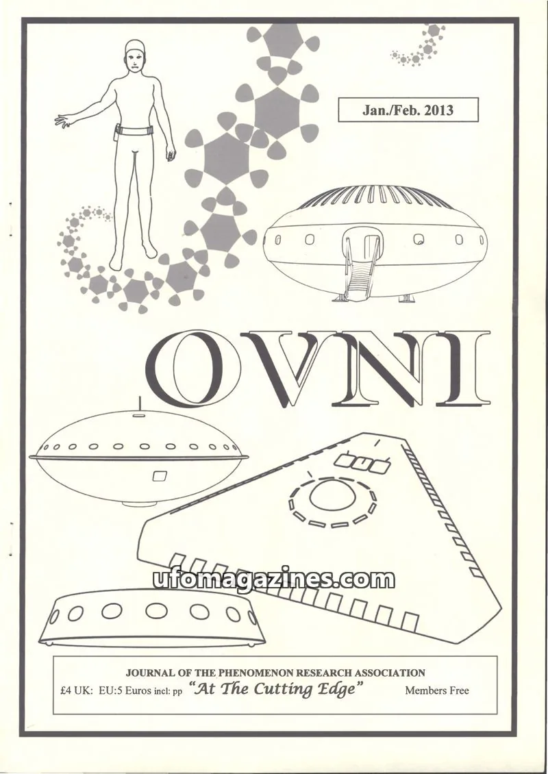 Cover of JOURNAL OF THE PHENOMENON RESEARCH ASSOCIATION issue January/February 2013: OVNI