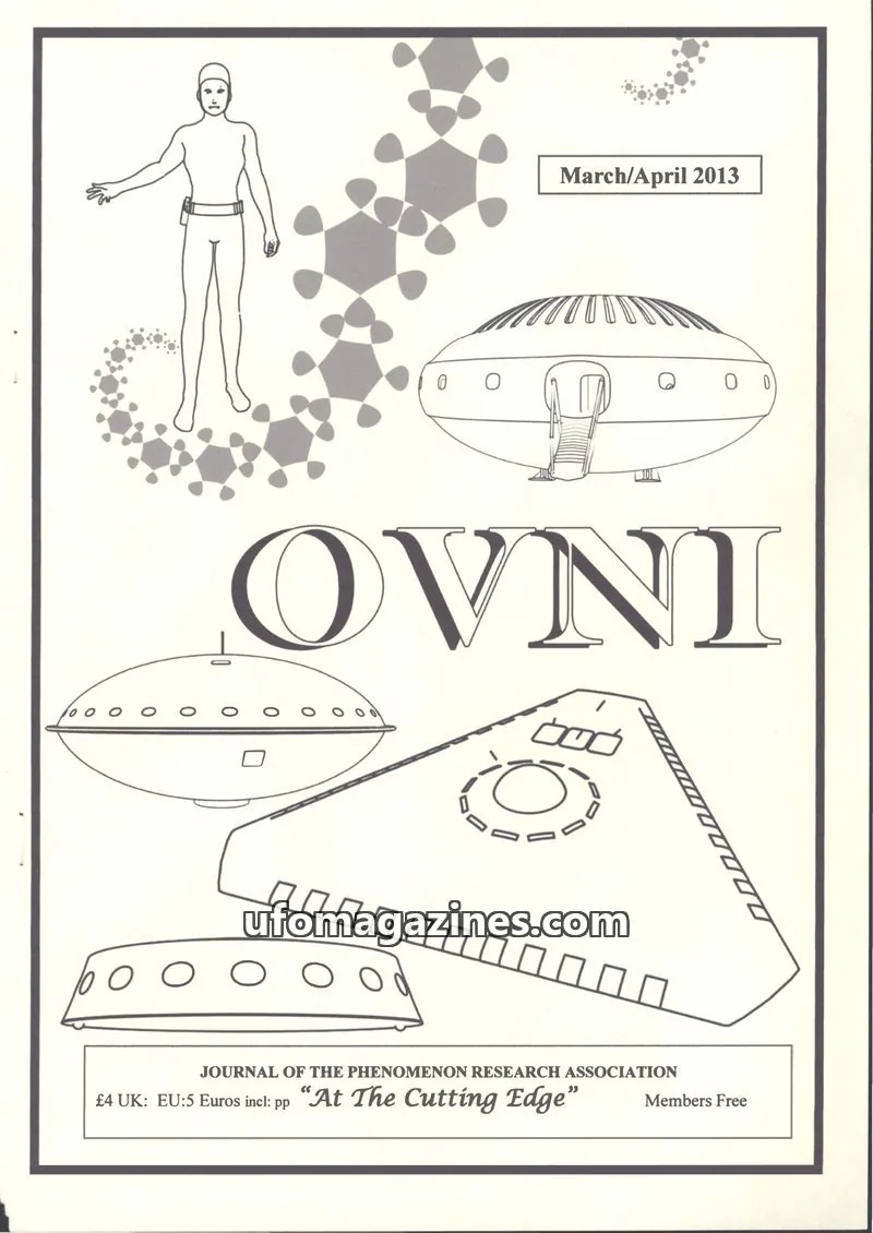 Cover of JOURNAL OF THE PHENOMENON RESEARCH ASSOCIATION issue March/April 2013: OVNI