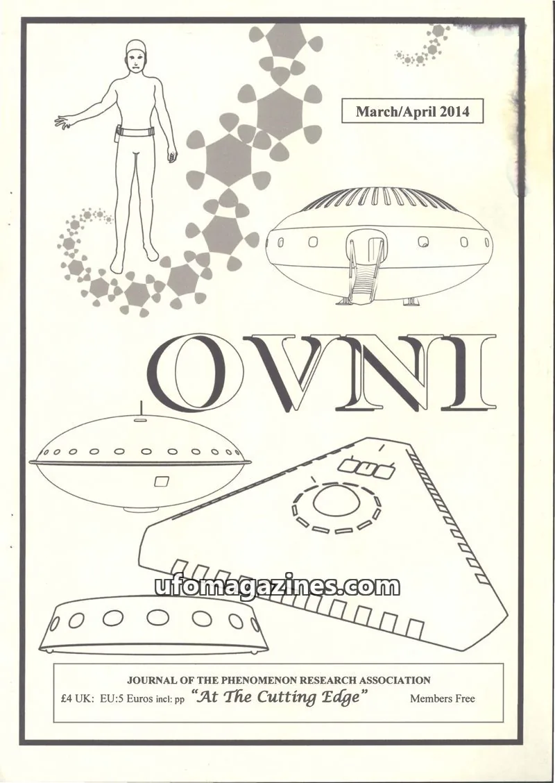 Cover of JOURNAL OF THE PHENOMENON RESEARCH ASSOCIATION issue March/April 2014: OVNI