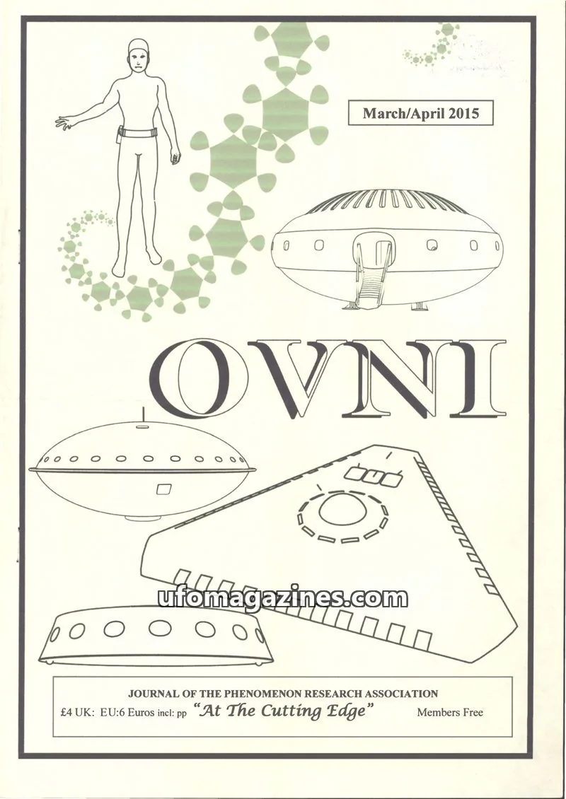 Cover of JOURNAL OF THE PHENOMENON RESEARCH ASSOCIATION issue March/April 2015: OVNI