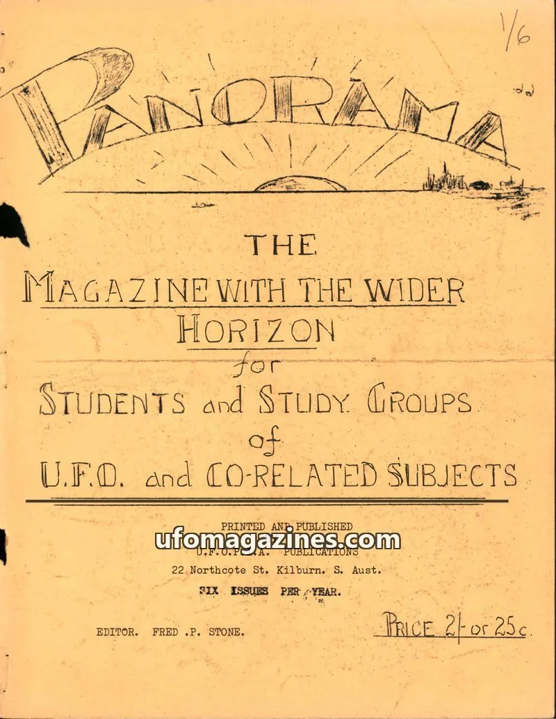 Cover of U.F.O.P.I.A. PUBLICATIONS issue No. 6: PANORAMA