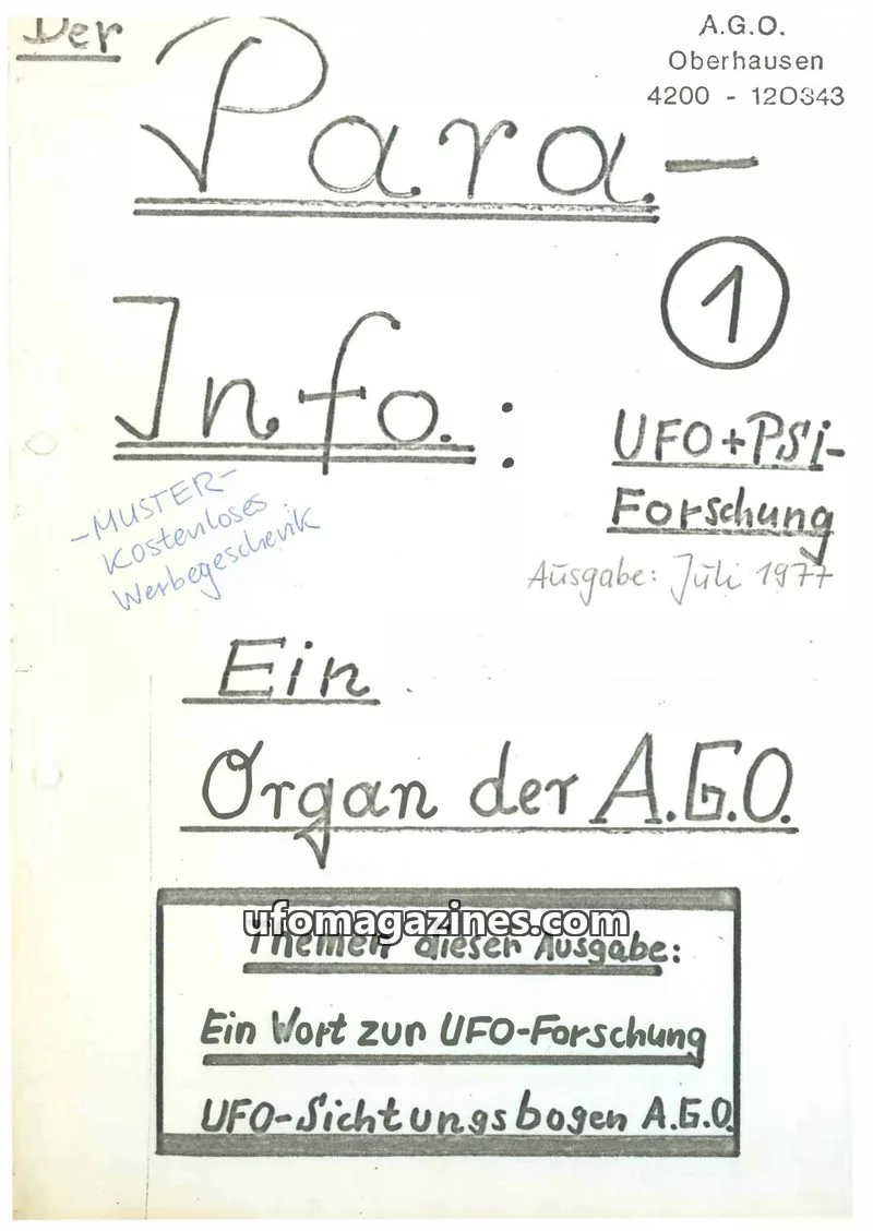Cover of Para Info (Norbert Burgers) issue 1: Para-Info